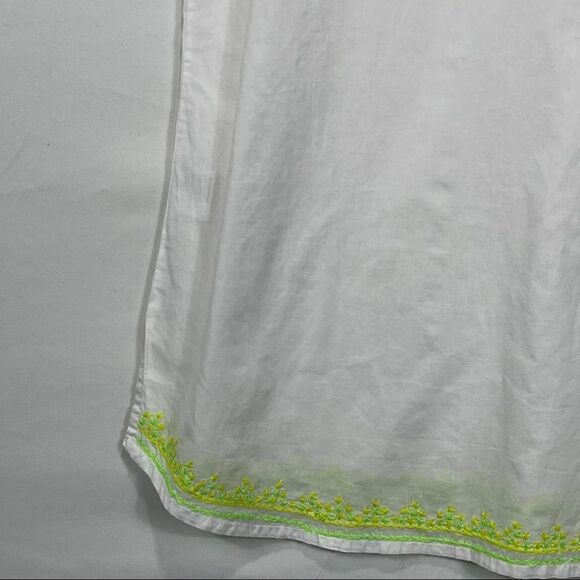 Subtle Luxury White and Green Boyfriend Shirt - Picture 8 of 12